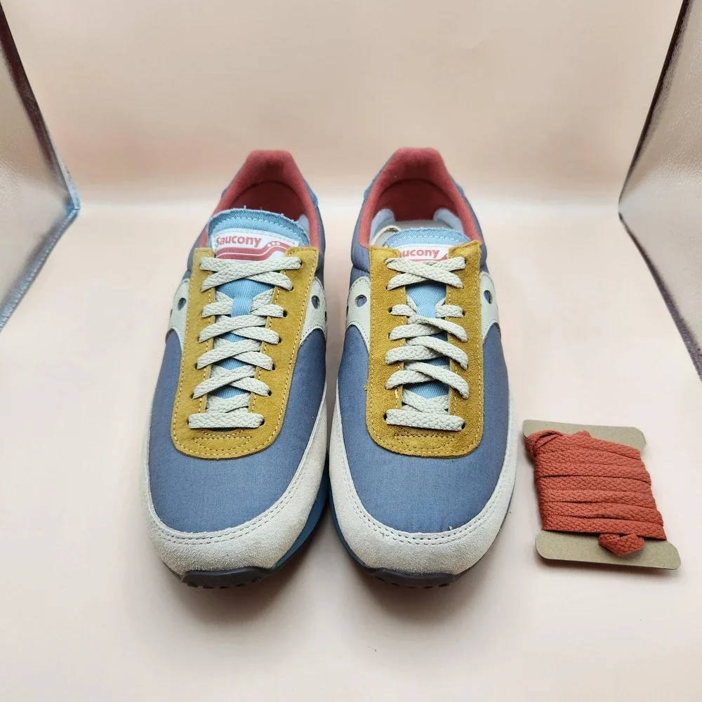 Saucony Trainer 80 Shoes Mens Size 10.5 Blue Tan Originals Sneakers S70985-1
